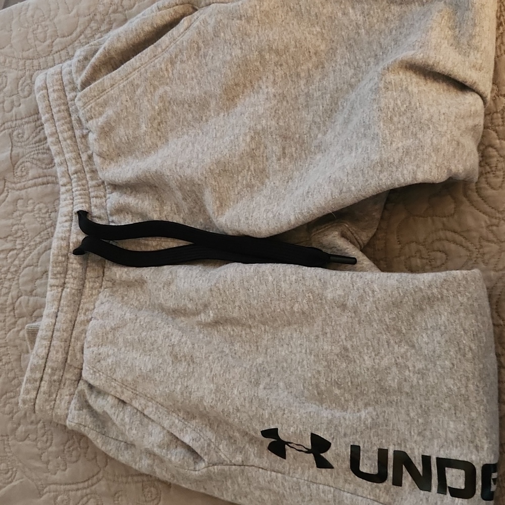 Under Armour Heather Gray Joggers with Black Accents